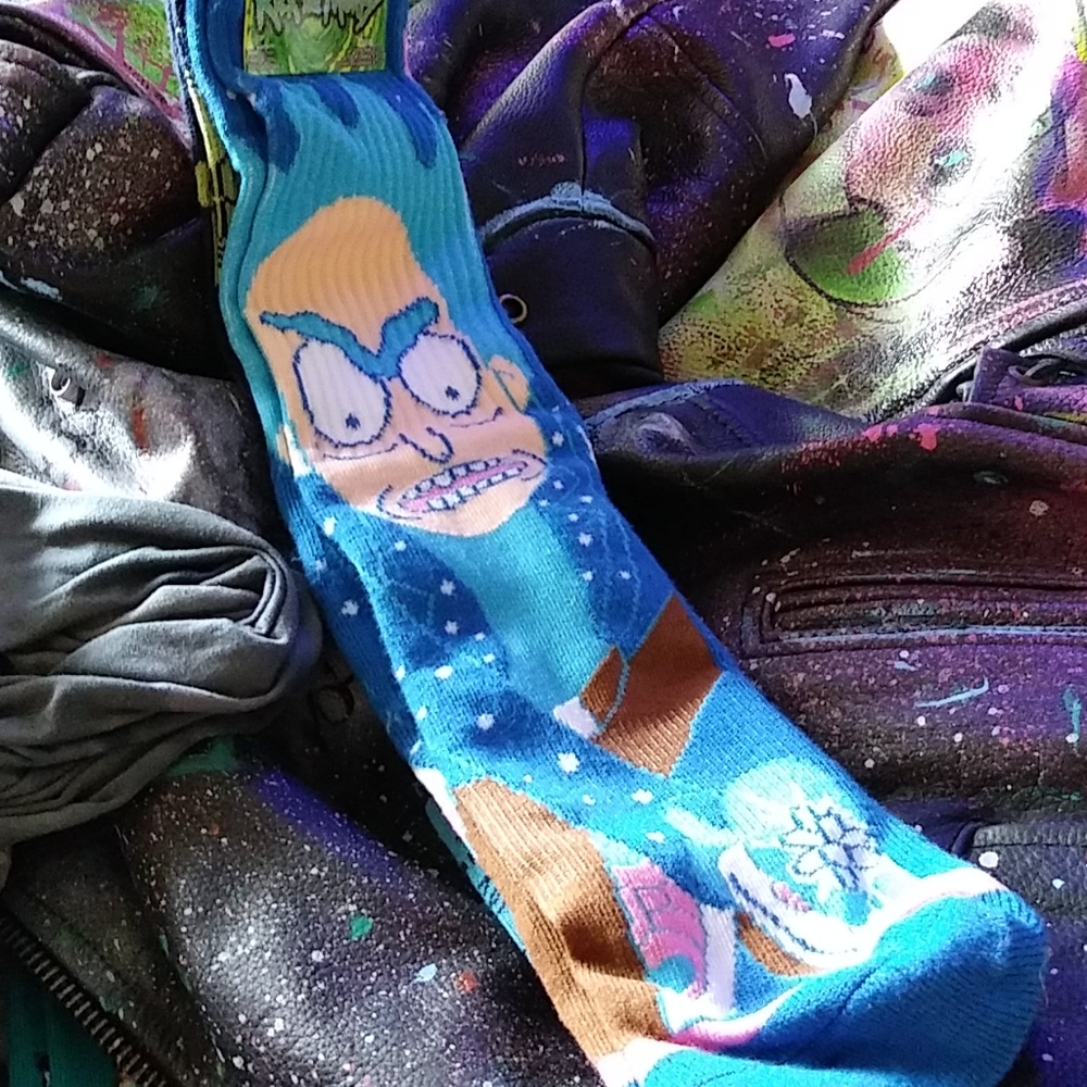 RICK & MORTY ADULT SWIM Crew Socks 2pk Thick HYP